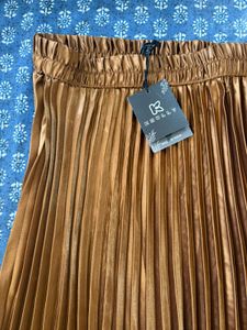 Bronze Pleated Skirt