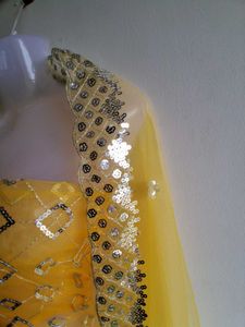 Elegant Yellow Net fabric with duppta