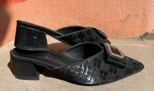 Black Pointed Toe Mules