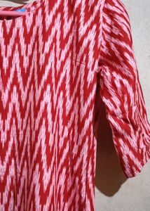 Red Stripped Straight Kurtha