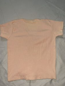 Peach Ribbed V-Neck Drawstring Top