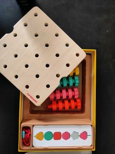 TOPBRIGHT Rainbow Stack &amp; Lacing Button Peg Board