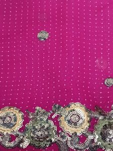 Maroon Colour Tara Embroidary Work