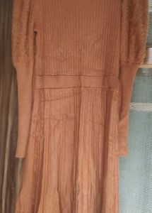 Elegant Brownish Mustard Dress