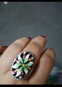 Floral Painted Ring