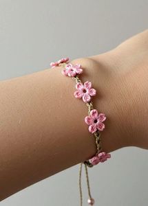 Pink Flower Bracelet