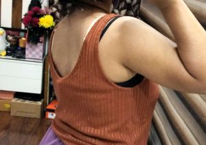 H&amp;M Brown Ribbed Top
