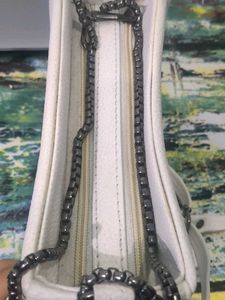 White Chain Detail Bag