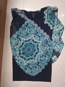 Chic Blue Print Top