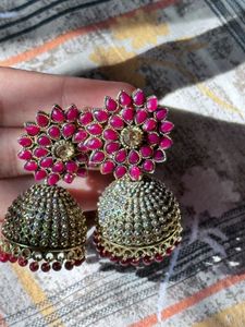 Beautiful Red Jhumkas