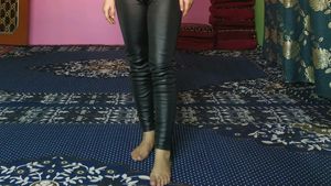 black leather legging