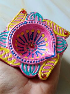 Unique Pink Diya Set