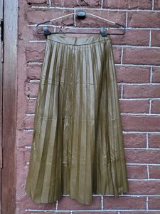Olive Pleated Skirt