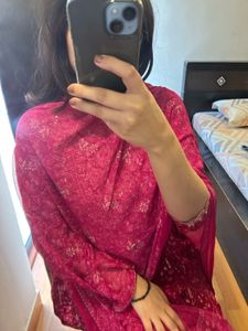 Pink Embroidered Kurta Set