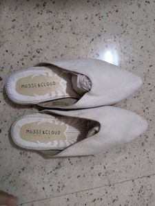 Musse & Cloud White Flats, Imported Pure Leather