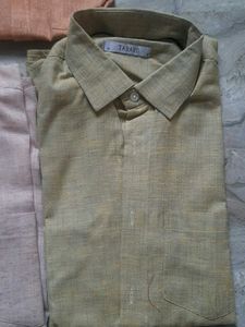 Solid Men Shirt Combo Set