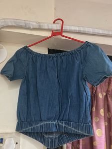 Denim Off-Shoulder Top