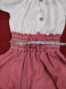 Pink &amp; White Fit and Flare Dress (BK)