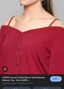 Maroon Off-Shoulder Top