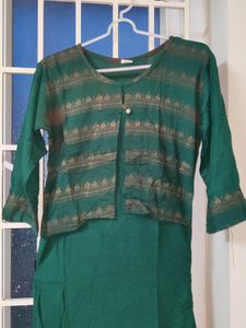 Green With Golden Kurti XS/S