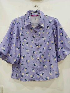 Lavender Floral Shirt For Women