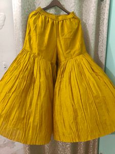 Embroidered Mustard Silk Blend Kurta Set