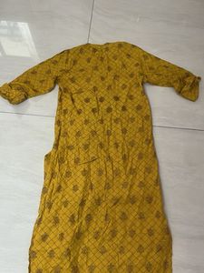 Yellow Printed Kurta Dress