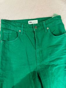 Zara Green Denim Jeans