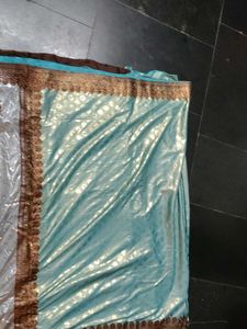 Elegant Blue &amp; Silver Saree