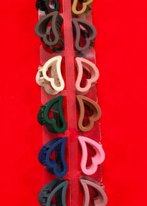 Heart Hair Clips set of 12 pcs different colours