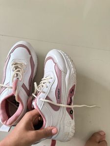 Pink and White Fashion Sneakers