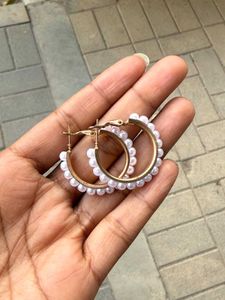 Pearl Hoop Earrings