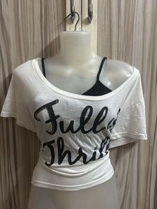 White Graphic Tee w cami