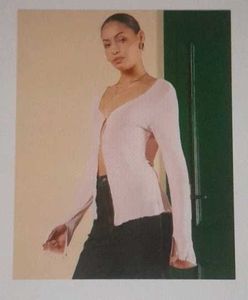 Pink Knit Cardigan Top