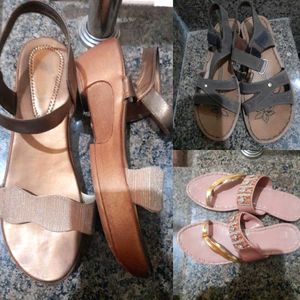 Combo Of 3 (Flats,heels,sandals)