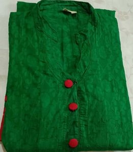 Green Embroidered Kurta