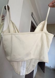 Beige Corset Tank Top