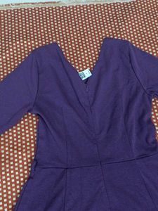 Purple Fit &amp; Flare Dress