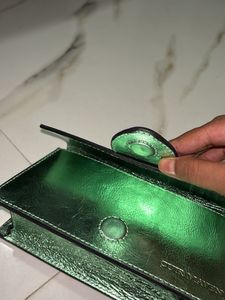 Cuir Maven Green Metallic Mini Bag