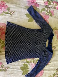 Back Cutout Polka Dot Top