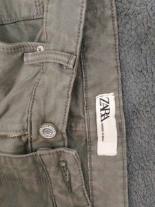 Zara Olive Green Slim Jeans