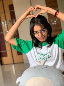 A Green nd White Cute Crop Top