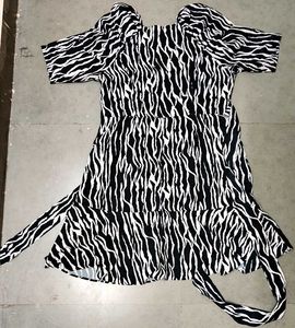 Zebra Print Wrap Dress