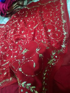 Red ♥️ aarii tari work saree vintage