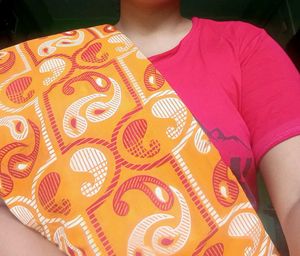 Orange Cotton Gadoyal Saree