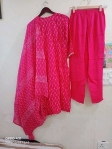 New Pink Printed Kurta Set