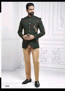 Green Colour Imported Fabric Designer JodhpuriSuit