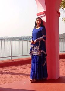 Royal Blue Sharara Suit