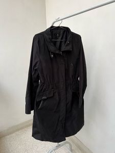 Elegant Black Trench Coat-water resistant