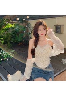 White Floral Padded Top